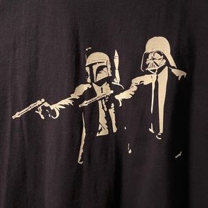 darth and boba - pulp fiction Large Navy unisex shirt